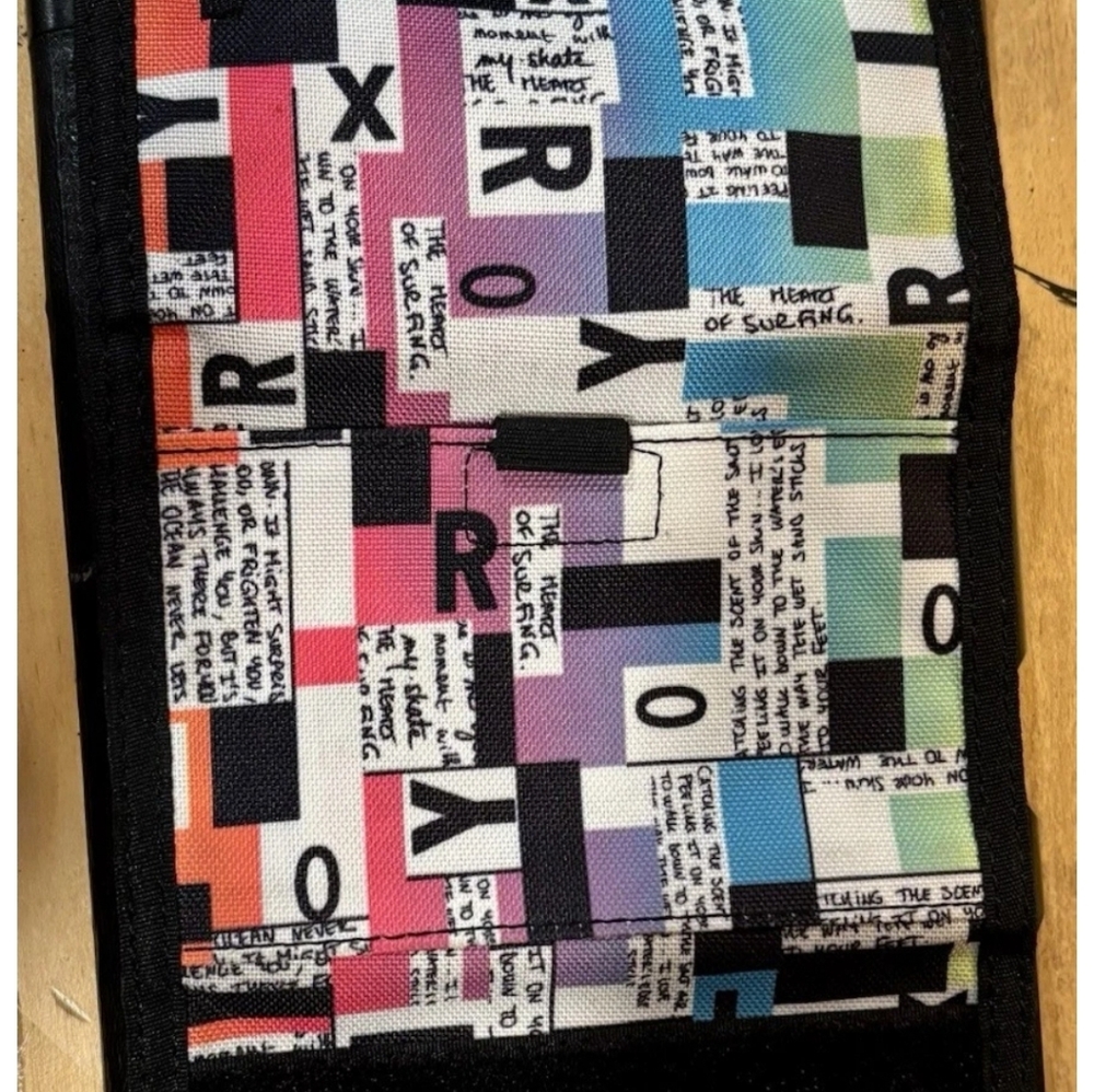 Roxy Patchwork Logo Wallet - Black, Pink, Blue, G… - image 3